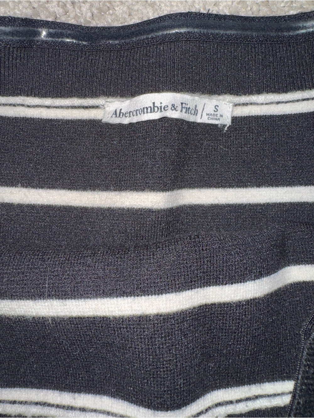 Abercrombie Strapless Black & Cream Stripe Bodycon Maxi Dress - Picture 3 of 3